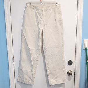 Lauren Rallph Lauren Women's Cream Classic Chinos Sz 10 Straight Leg 100% Cotton